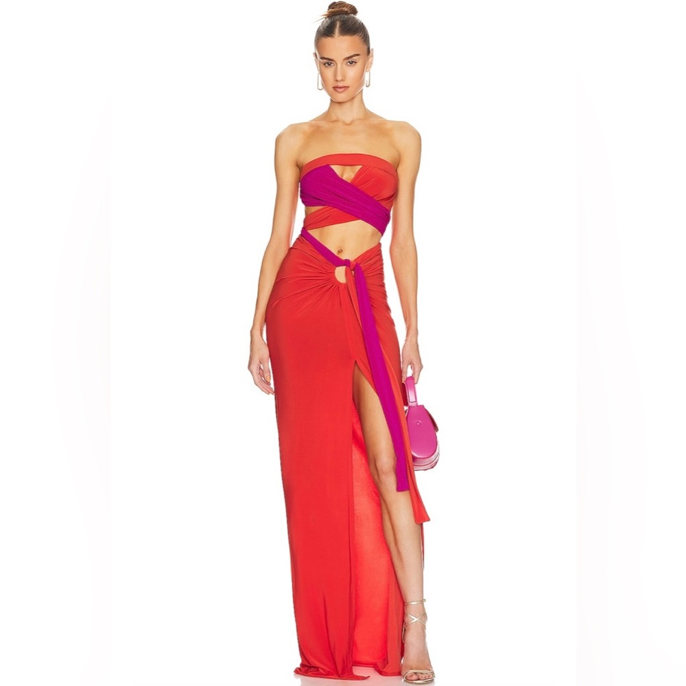 Angelique Femi Dress size Medium Red and Fuchsia